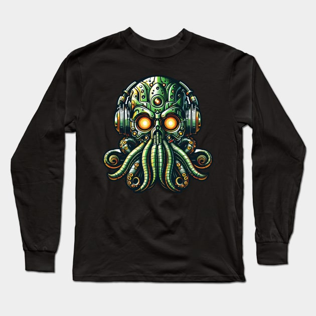 Biomech Cthulhu Overlord S01 D04 Long Sleeve T-Shirt by Houerd